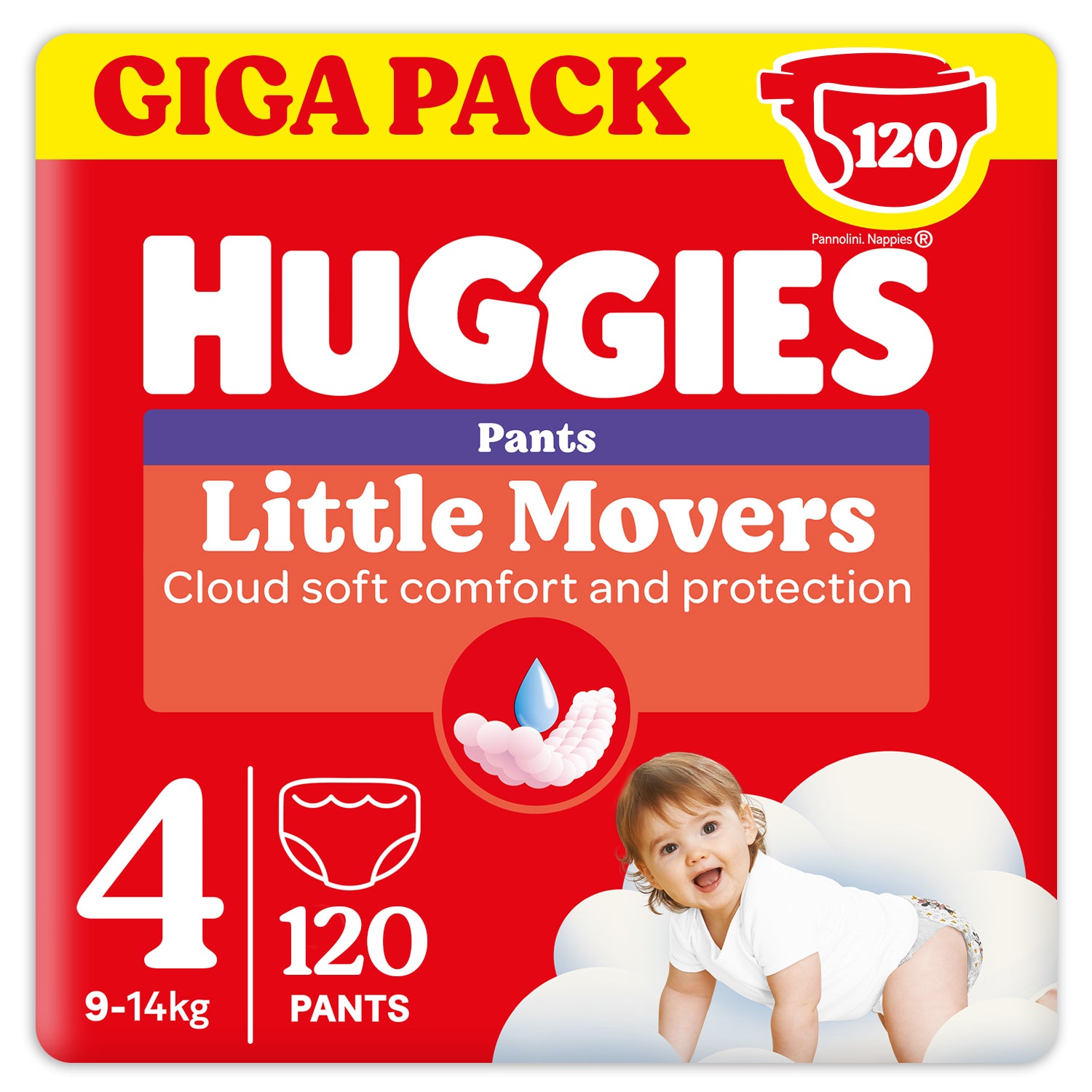 Huggies - Pannolini Little Movers Mutandina Gigapack Taglia 4