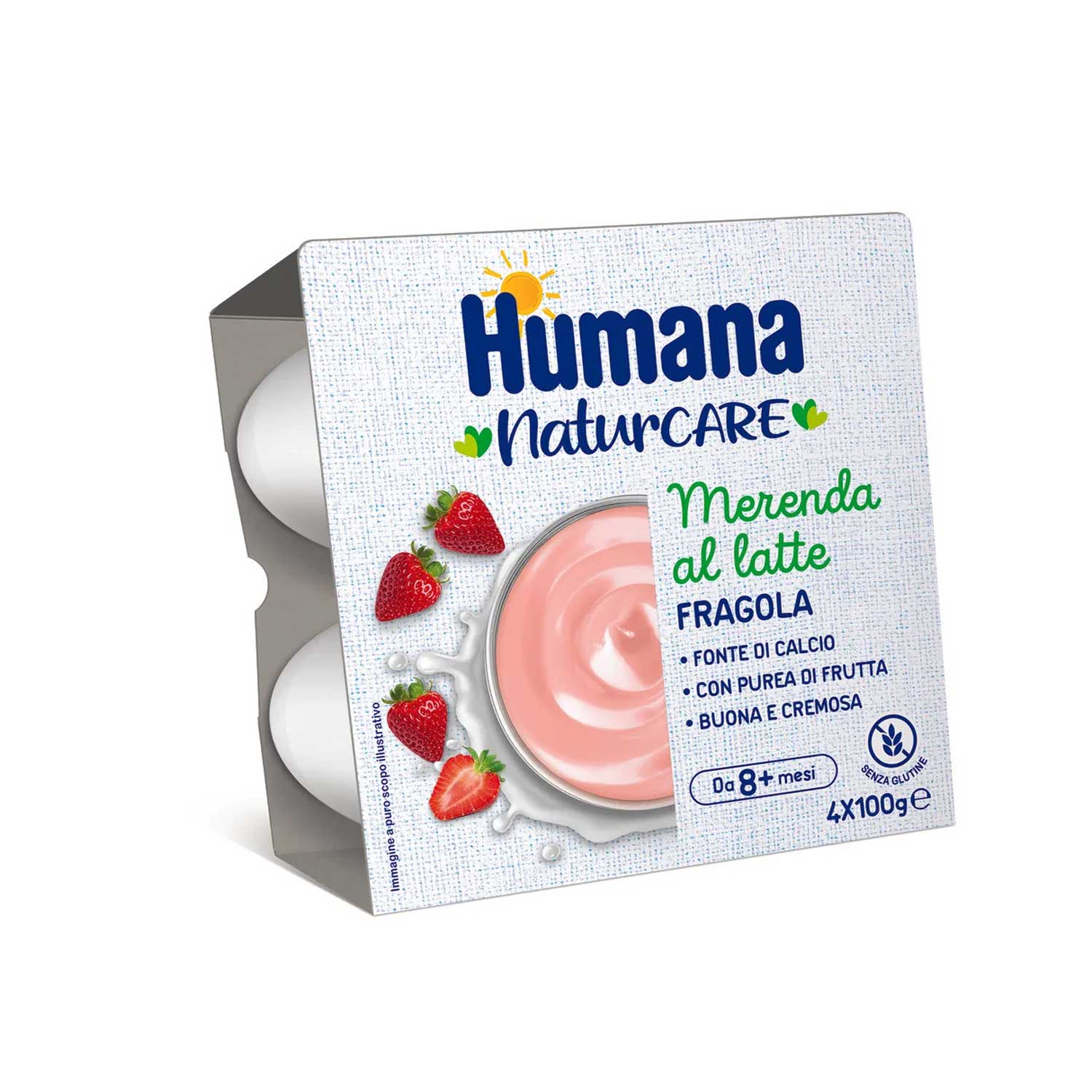 Humana - Merenda Fragola: Confezione 4x100 gr