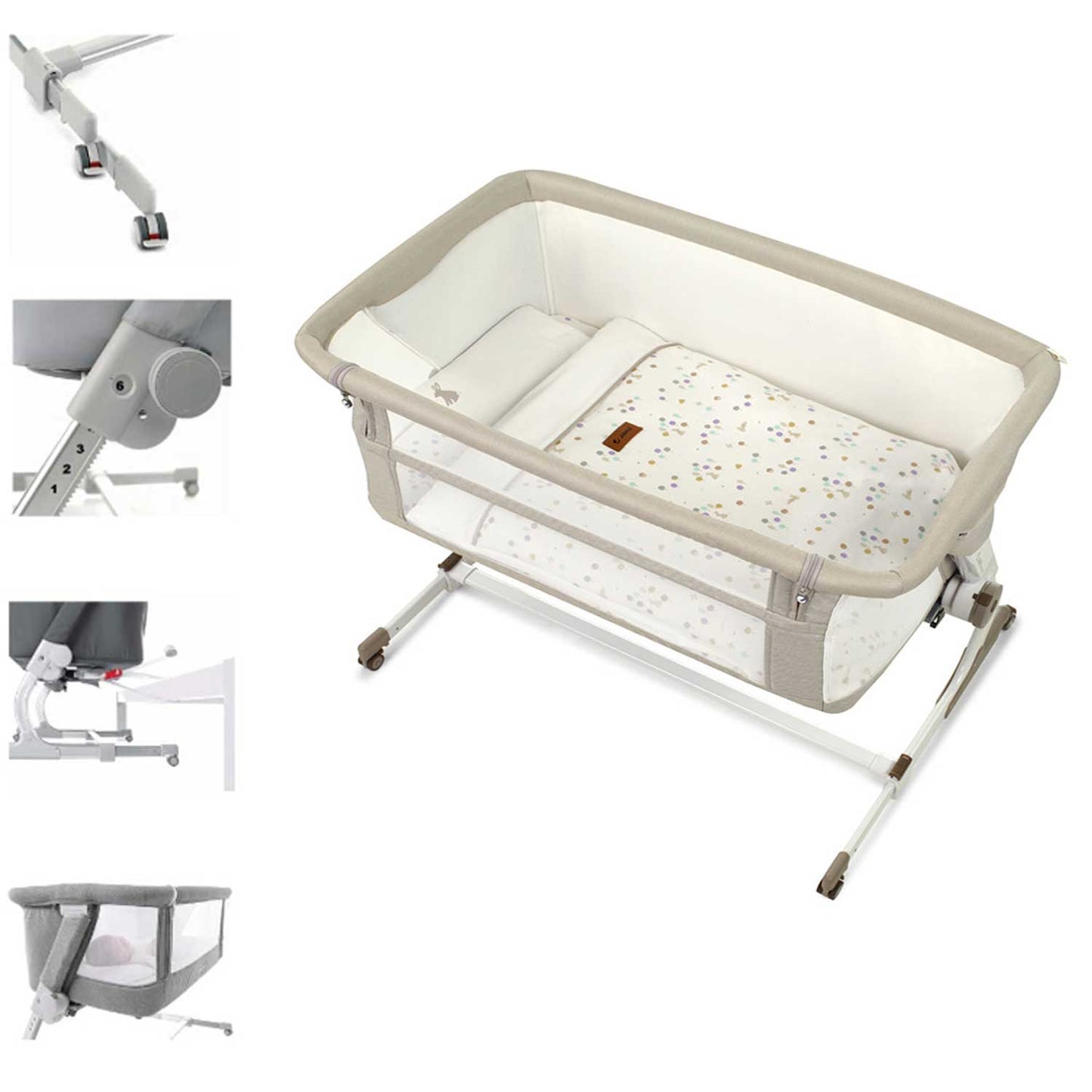 Janè - Culla Cosleeping Baby Side II Con Materasso+Copripiumone+Cuscino