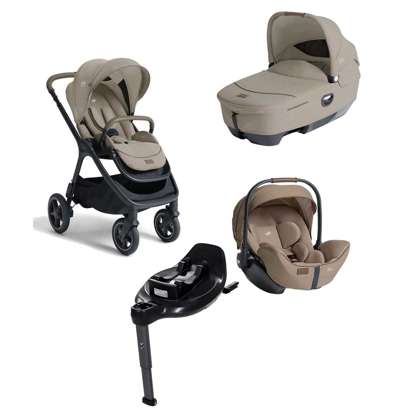 Joie - Trio Con Passeggino Finiti +Navicella Calmi + S.A. I Level Recline + Base Omaggio