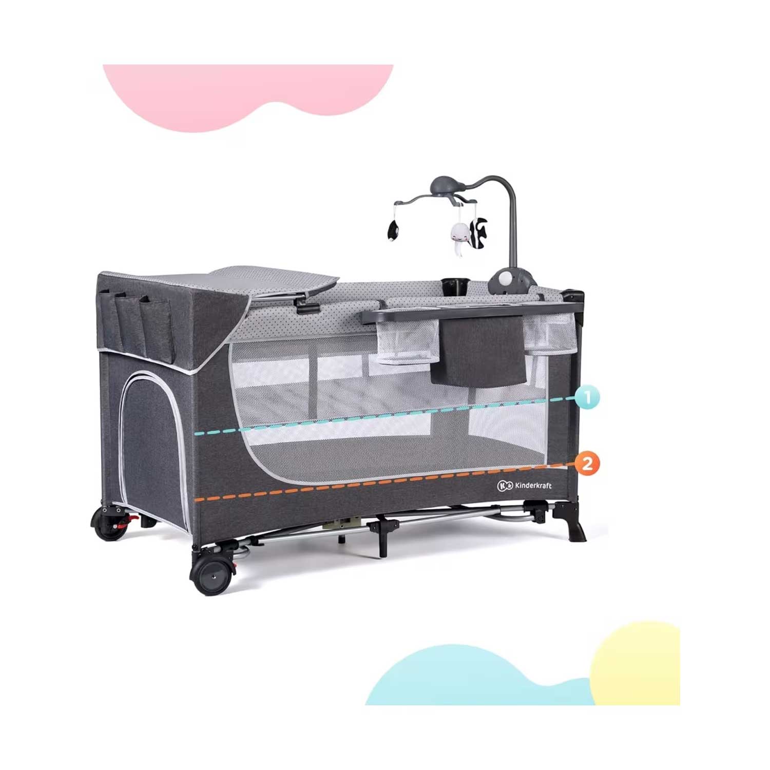 Kinderkraft - Lettino Da Viaggio Leody Con Accessori Inclusi
