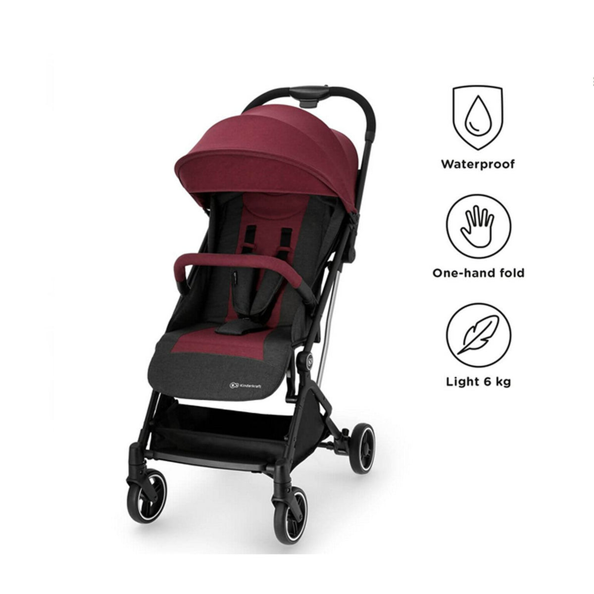 Kinderkraft - Passeggino Ultraleggero Indy Completo di Coprigambe e Parapioggia