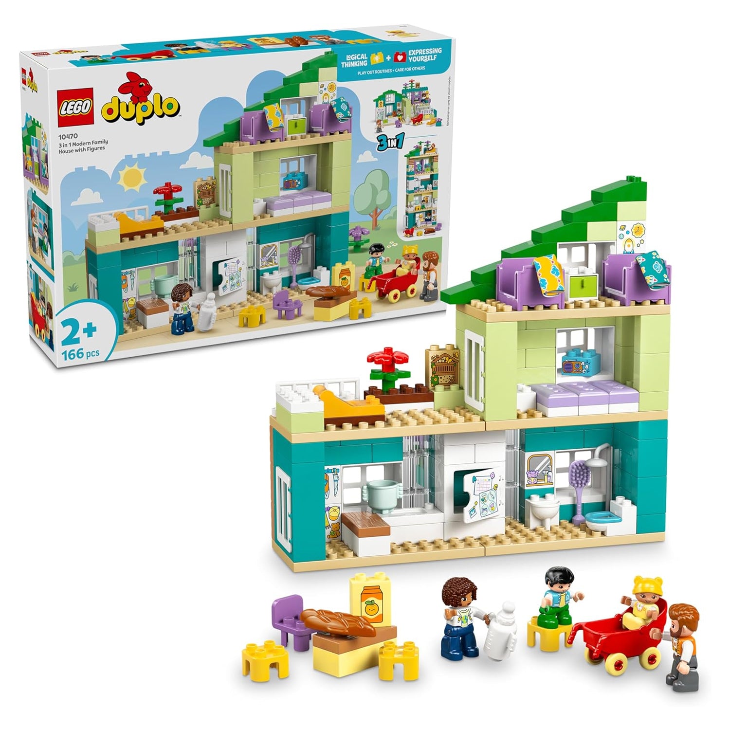LEGO - Duplo Town Casa Familiare Moderna 3 In 1 Con Personaggi 10470
