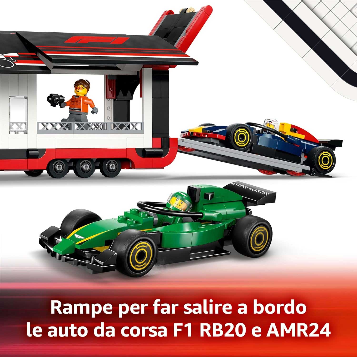 LEGO - City Autotrasportatore F1 con monoposto RB20 e AMR24 F1 60445
