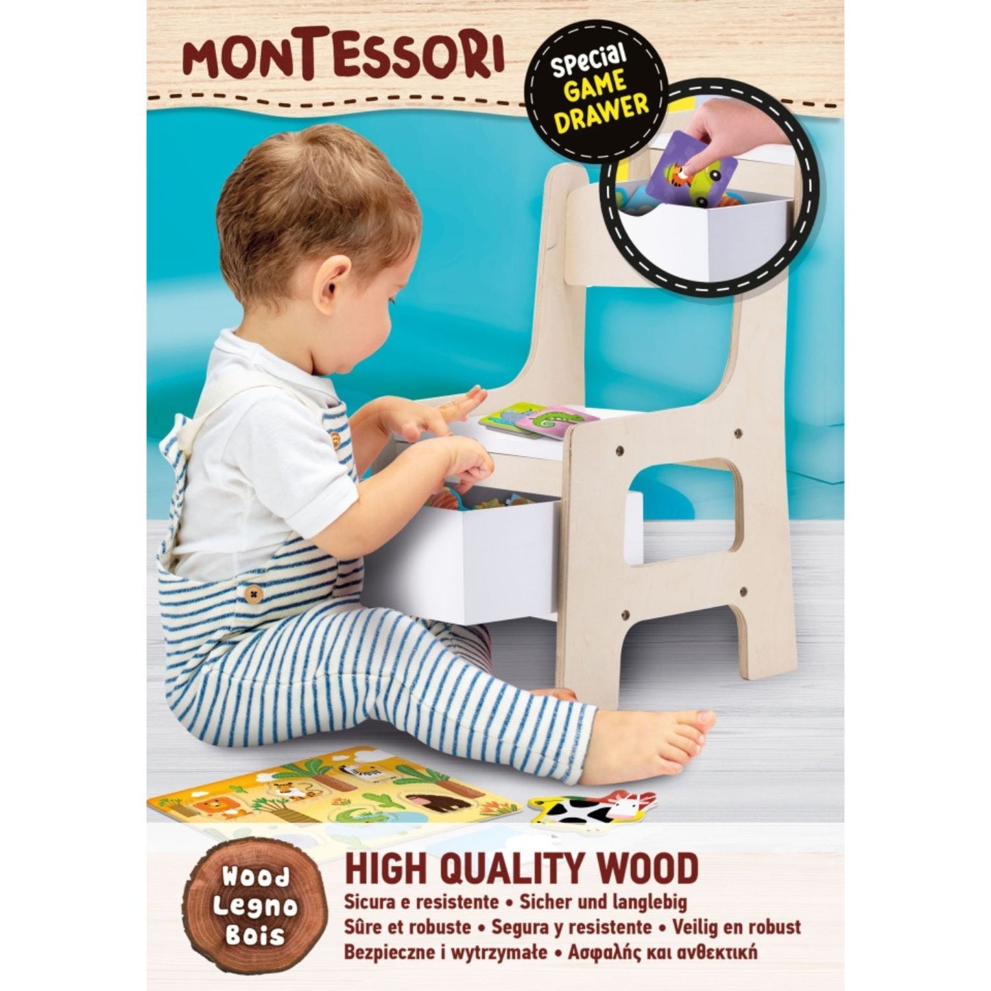 Lisciani - Montessori Baby Wooden Toy Holder Chair