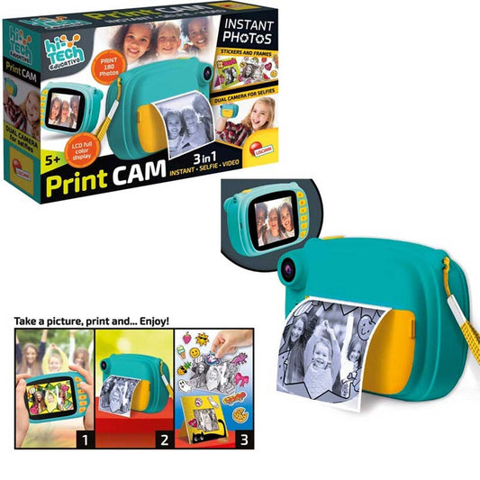 Lisciani - Print cam hi-tech fotocamera istantanea con schermo a colori da 6 pollici