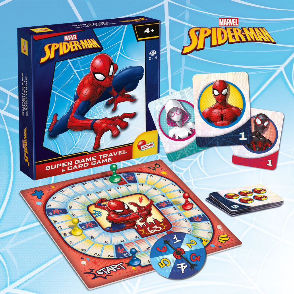 Lisciani - Spider-Man 2 In 1 Travel Game &amp Card Game In A Backpack