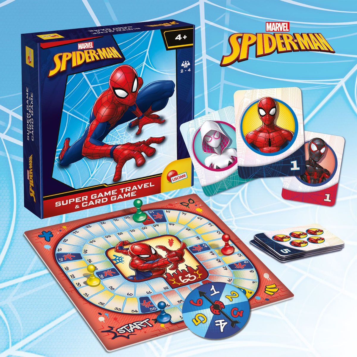 Lisciani - Spider-Man 2 In 1 Travel Game &amp Card Game In A Backpack