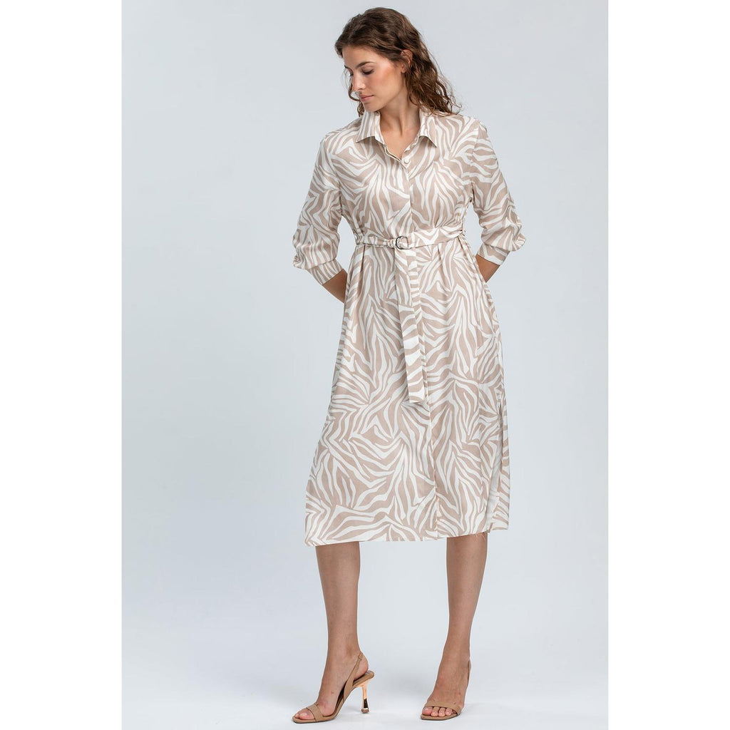 MARGHERITA QC67 - Abito a Camicia Stampato
