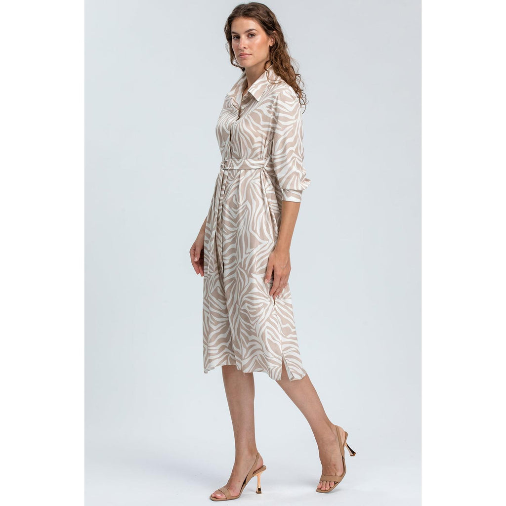 MARGHERITA QC67 - Abito a Camicia Stampato