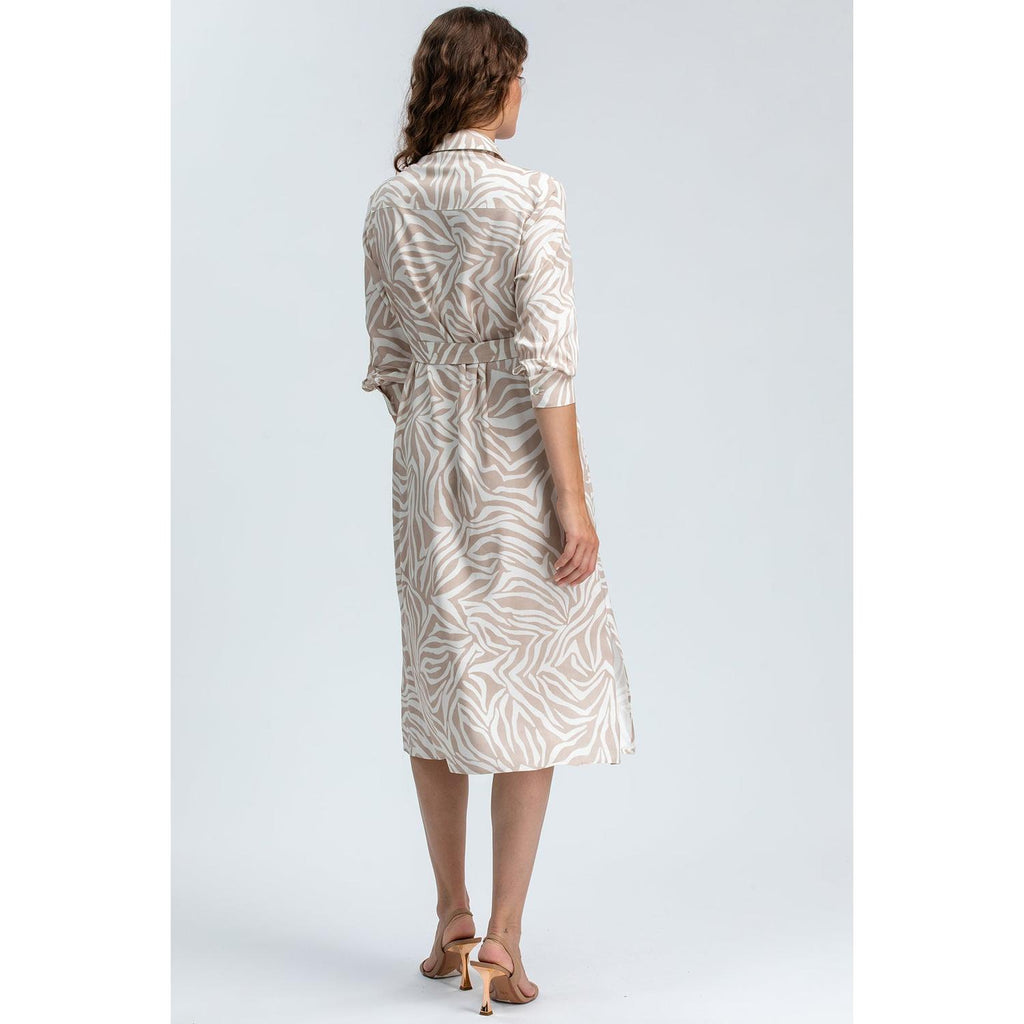 MARGHERITA QC67 - Abito a Camicia Stampato