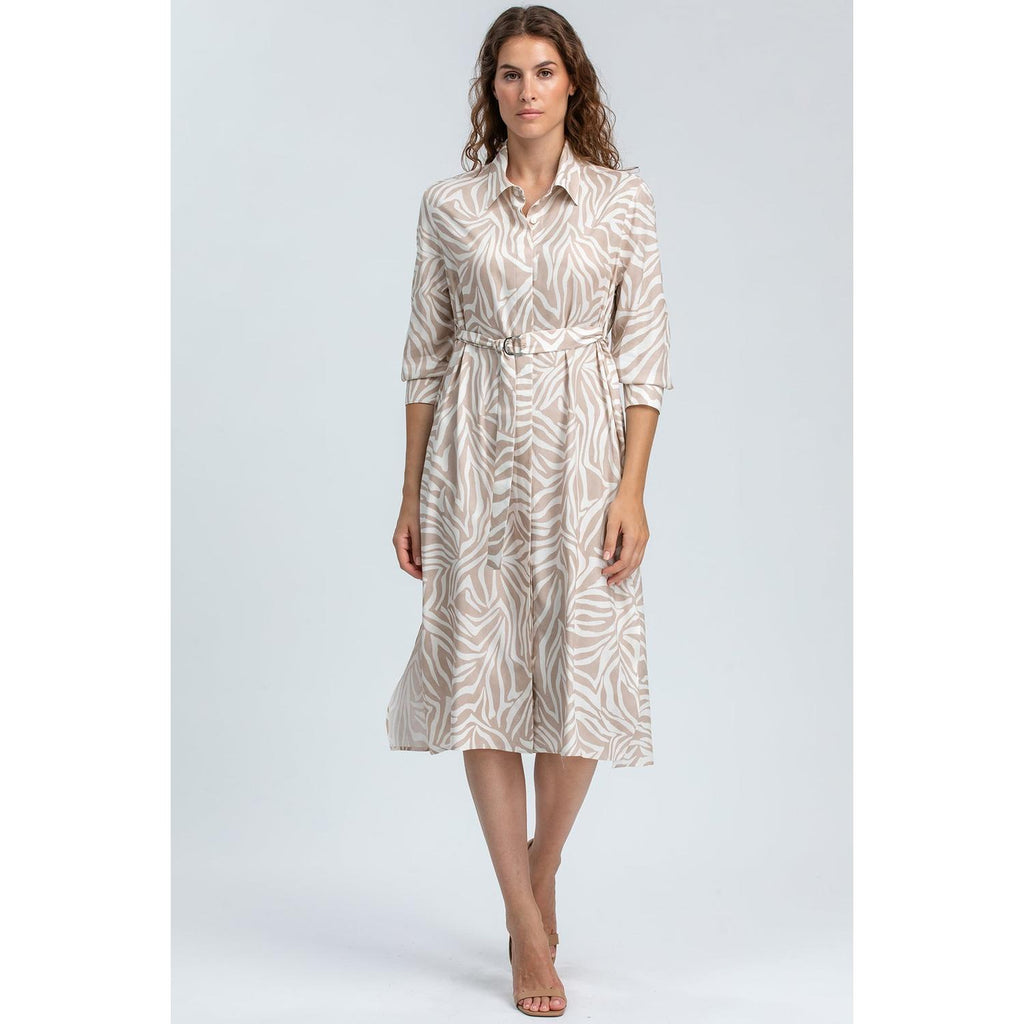 MARGHERITA QC67 - Abito a Camicia Stampato