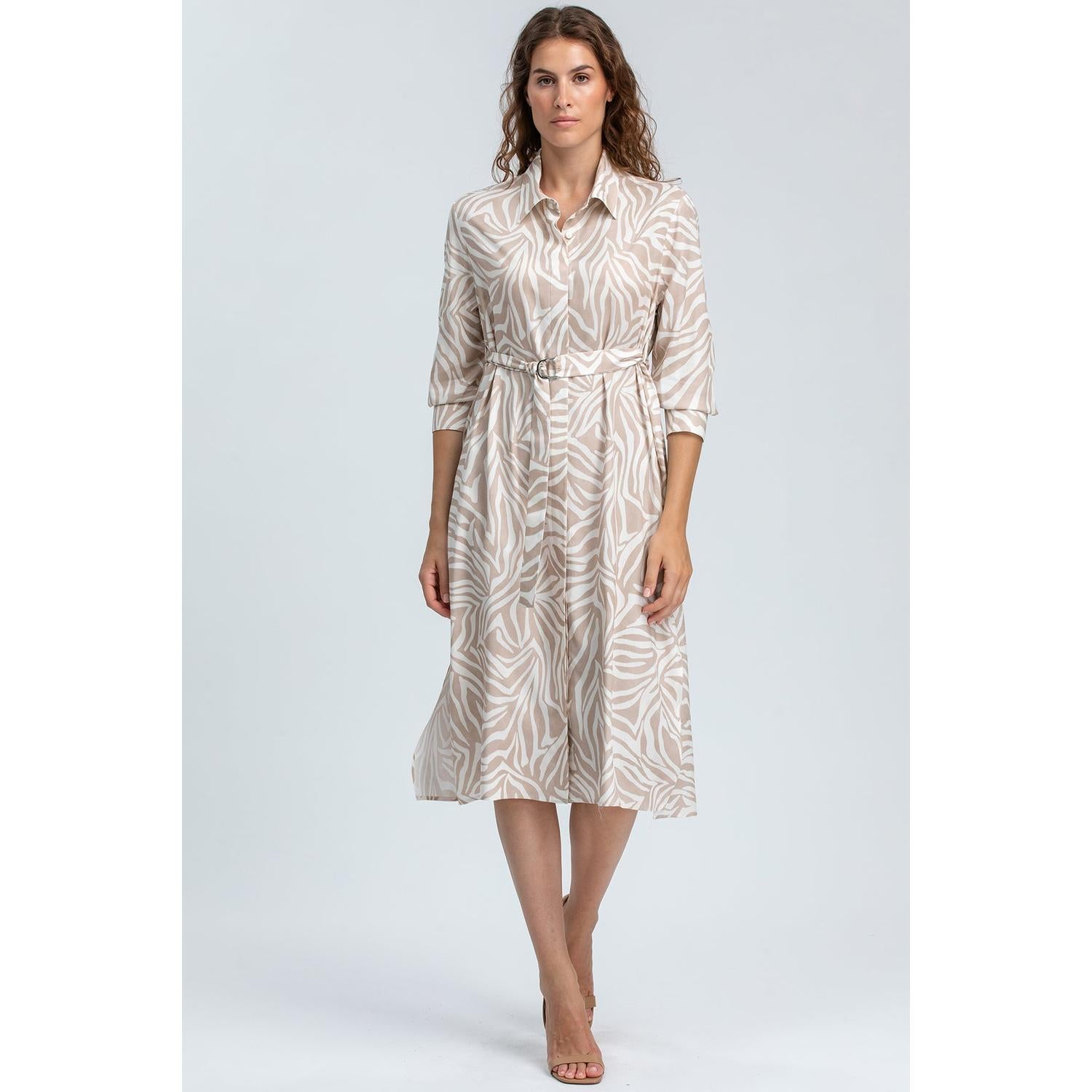 MARGHERITA QC67 - Abito a Camicia Stampato