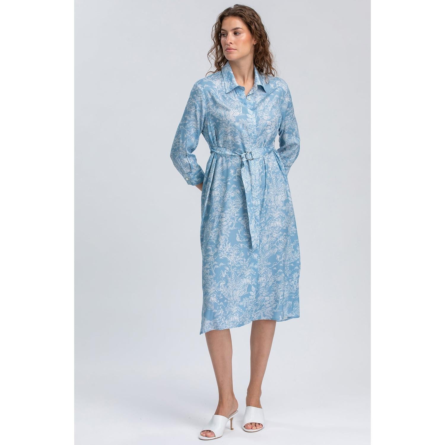 MARGHERITA QD31 - Abito a Camicia Stampato