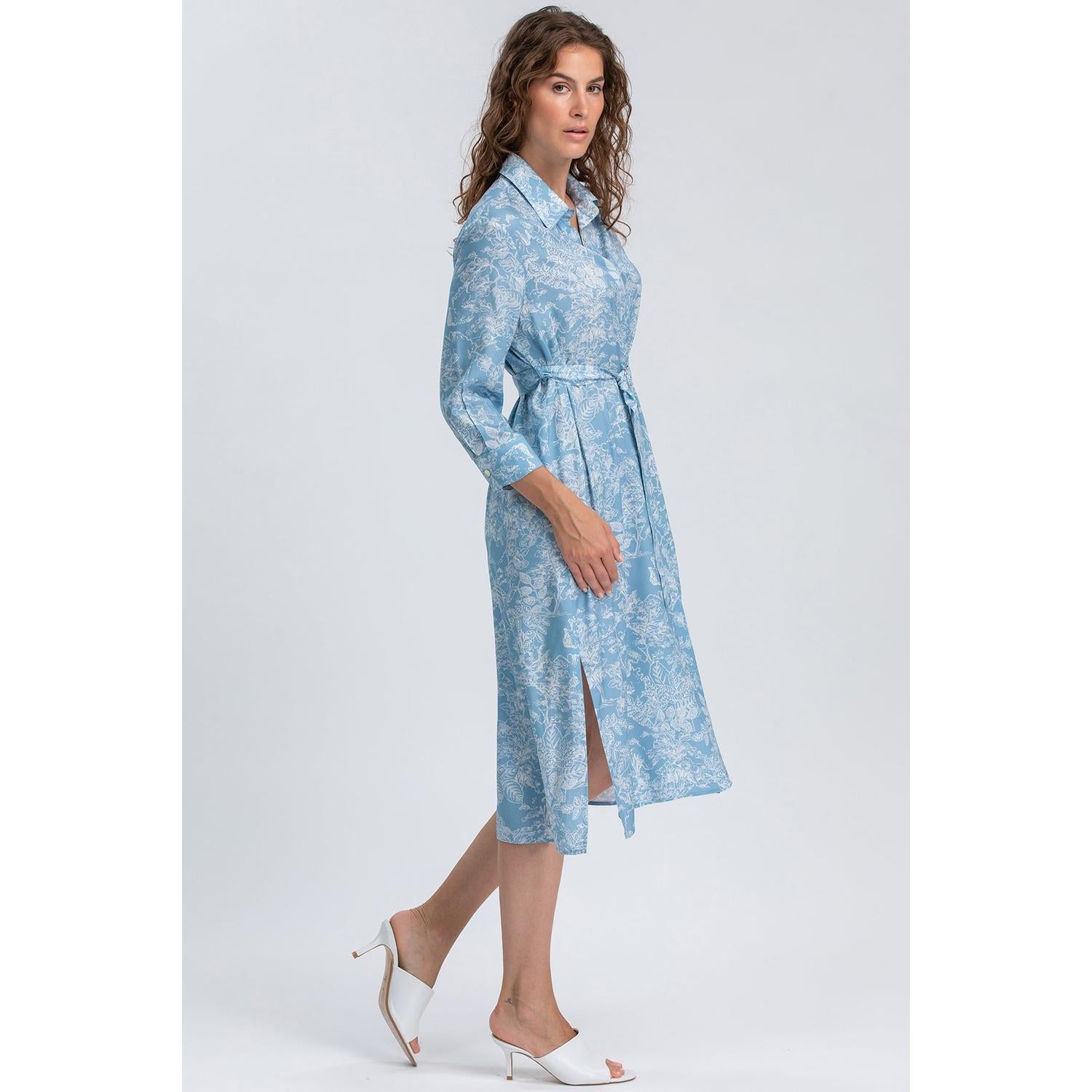 MARGHERITA QD31 - Abito a Camicia Stampato