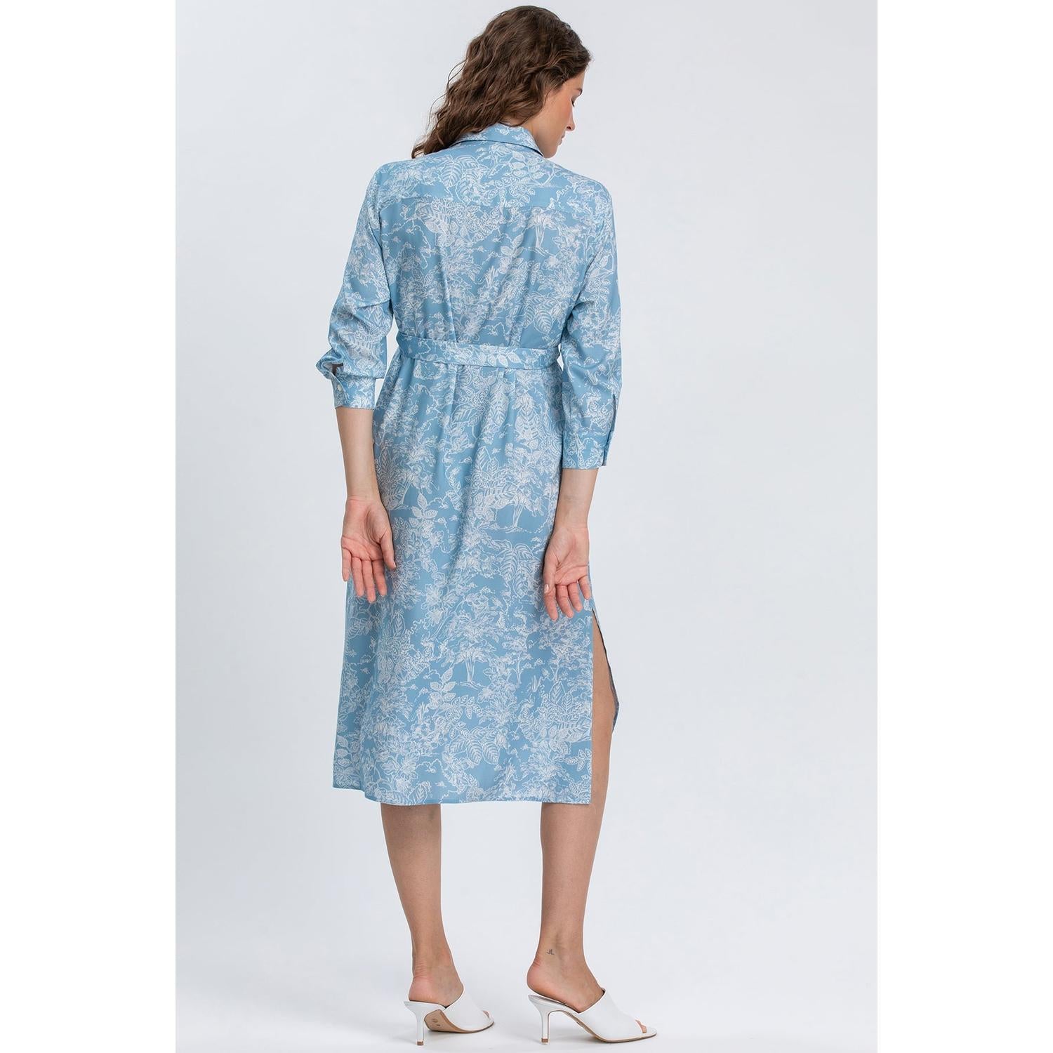 MARGHERITA QD31 - Abito a Camicia Stampato