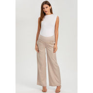 WARREN - Pantaloni Premaman a Gamba Larga Ice Beige
