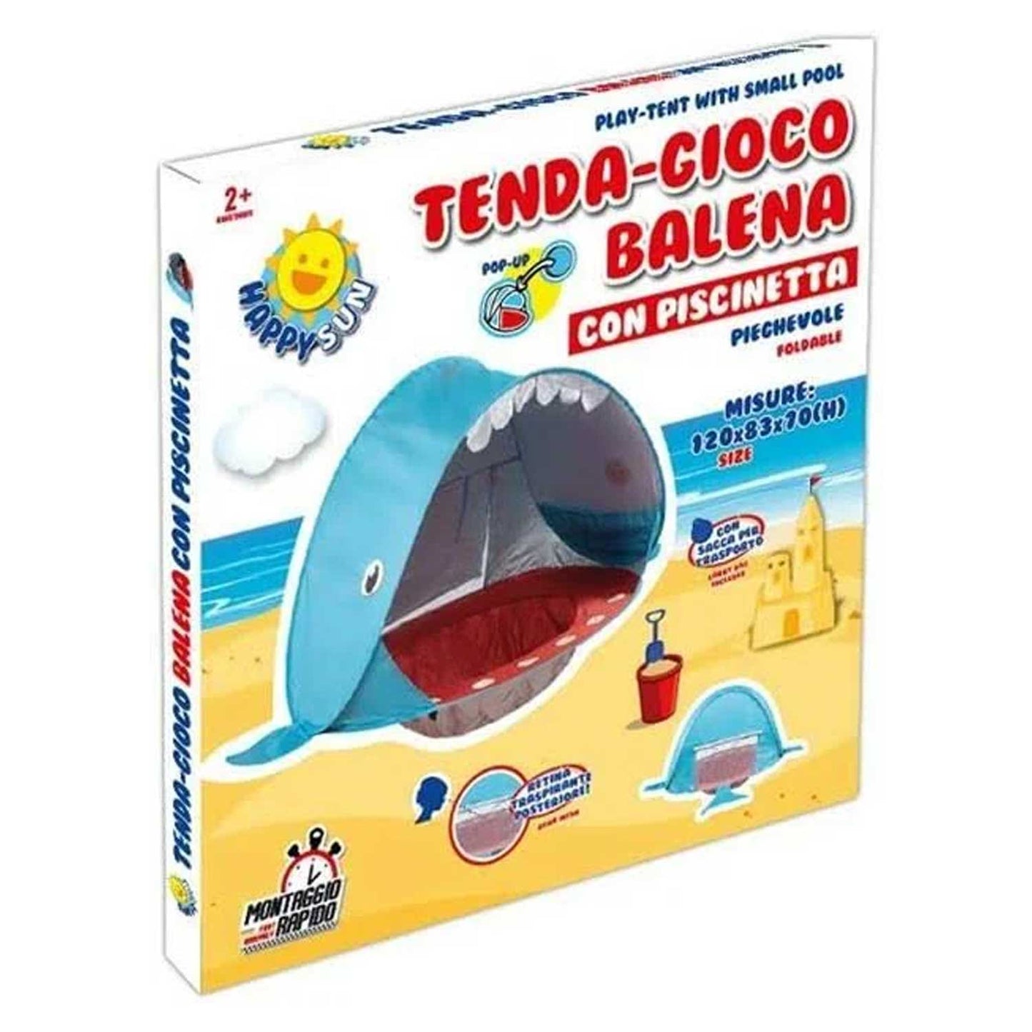 Mandelli - Tenda PopUp Balena Con Piscinetta