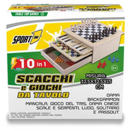 Mandelli - Scacchiera in Legno Multigioco da Tavolo 10 in 1 in Legno