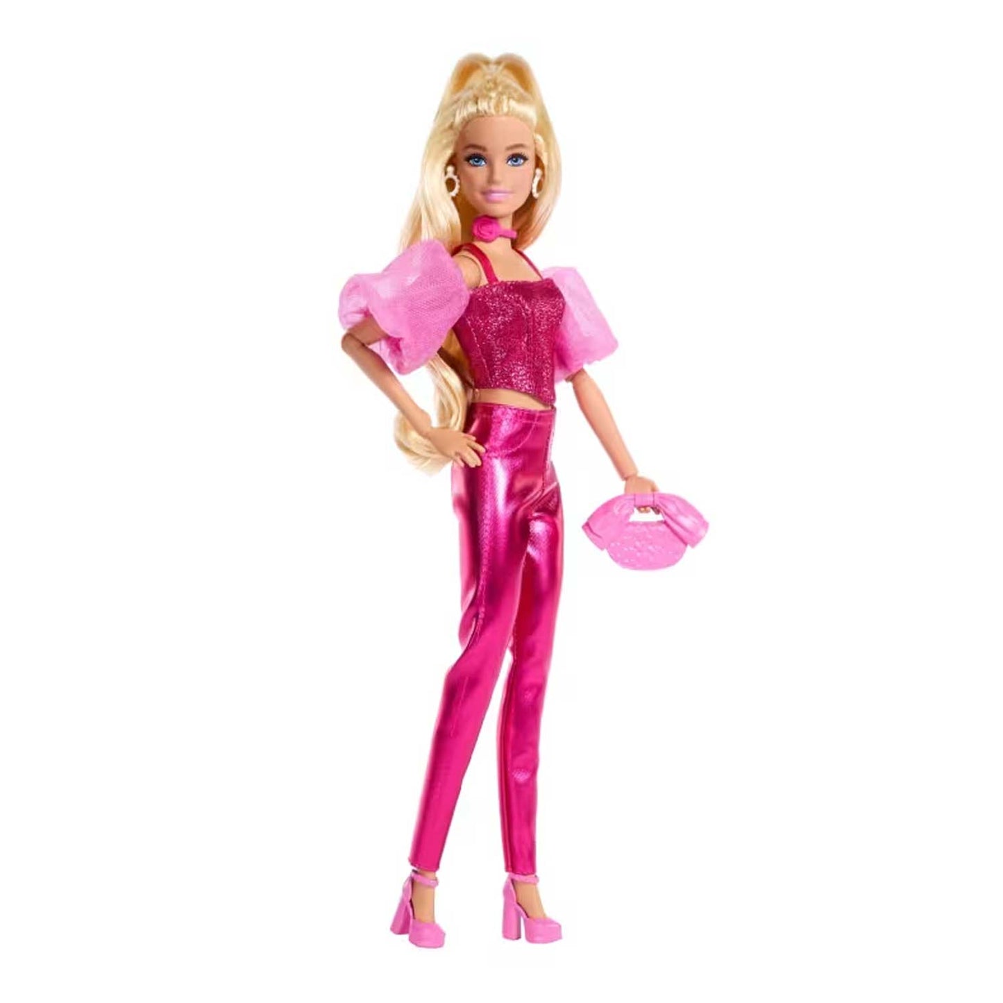 Mattel - Barbie Fashionista Deluxe Metallic Bionda Con Vestito Rosa JFP40