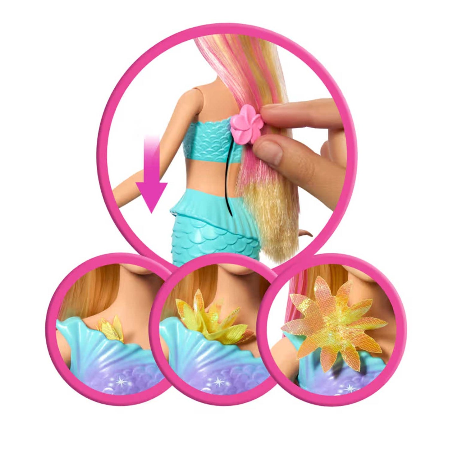 Mattel - Barbie Sirena Magici Fiori JDM72