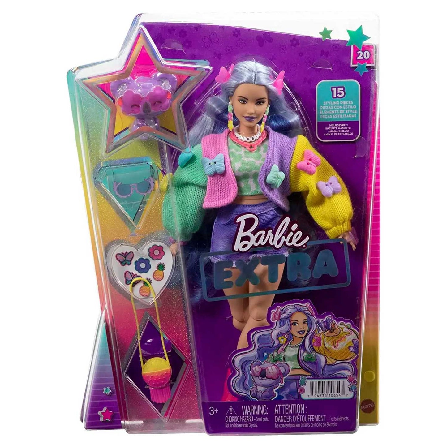 Mattel - Barbie Extra Look Farfalle HKP95 – Iperbimbo
