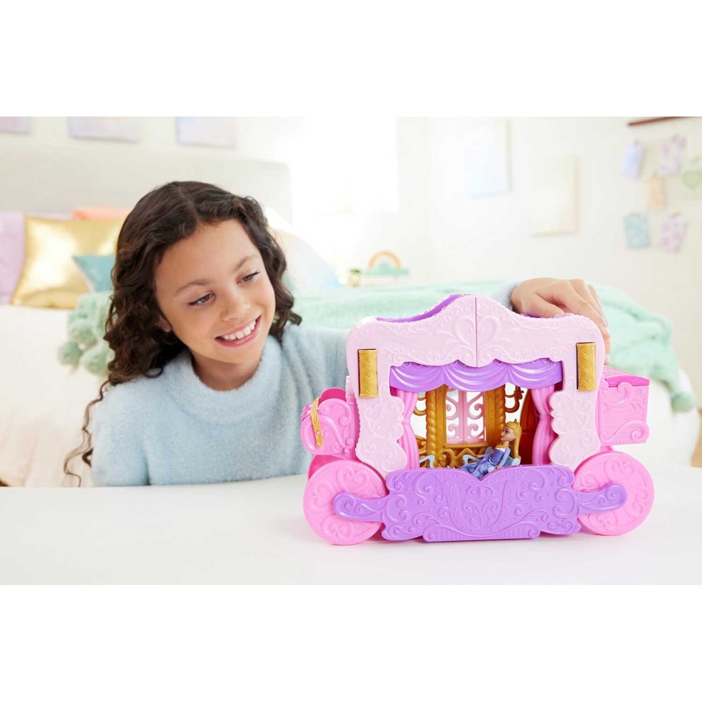 Mattel - Disney Princess Playset 2in1: Castello Con Carrozza HWX17