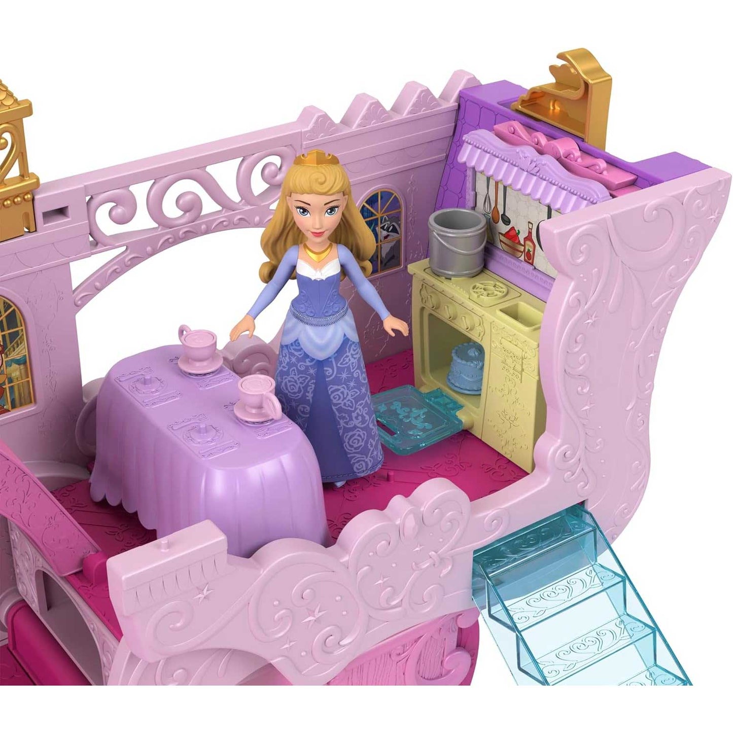 Mattel - Disney Princess Playset 2in1: Castello Con Carrozza HWX17