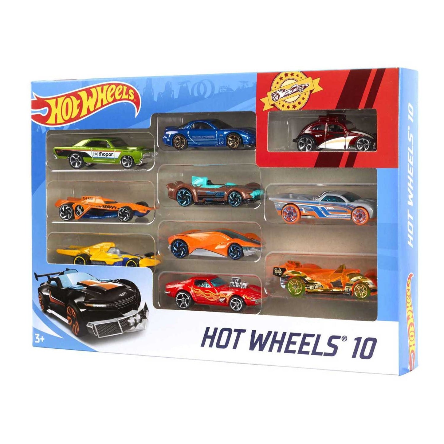 Mattel - Hot Wheels Confezione 10 Macchinine Assortite