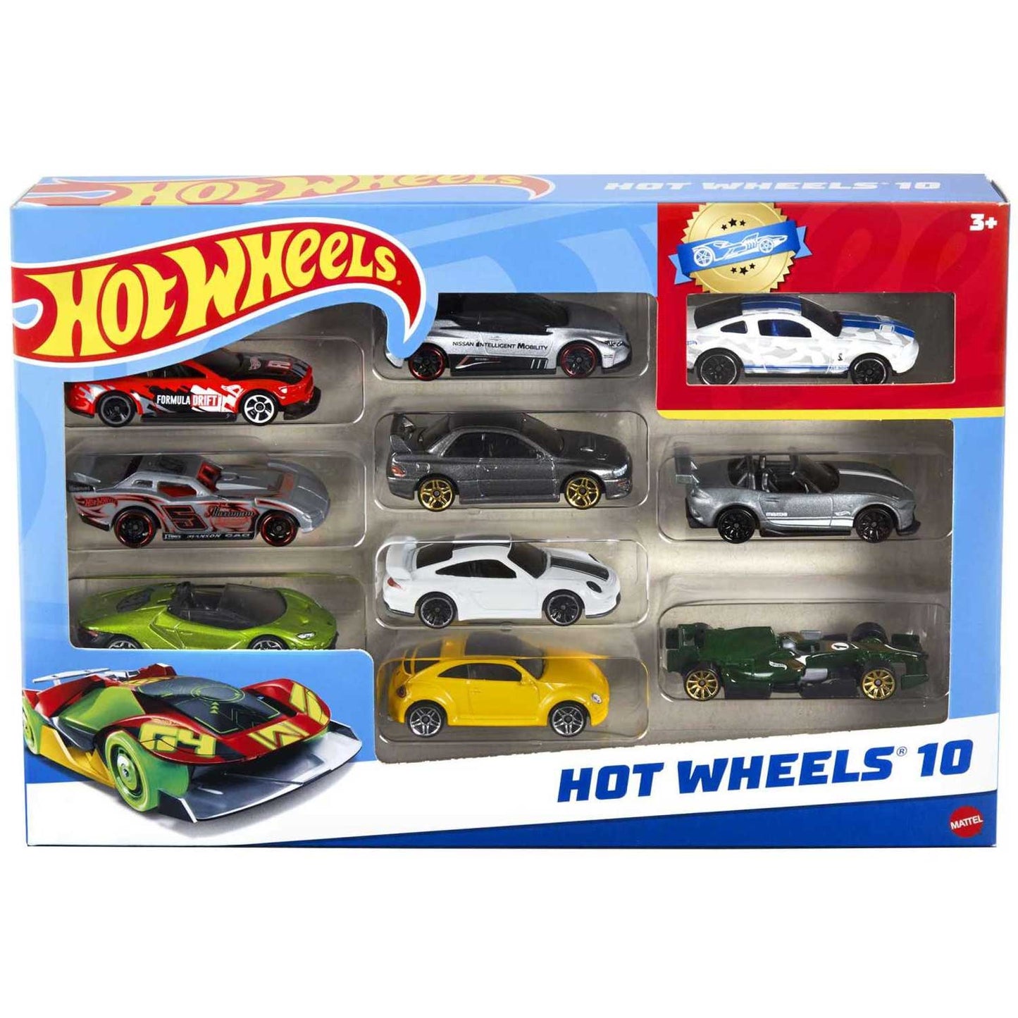 Mattel - Hot Wheels Confezione 10 Macchinine Assortite