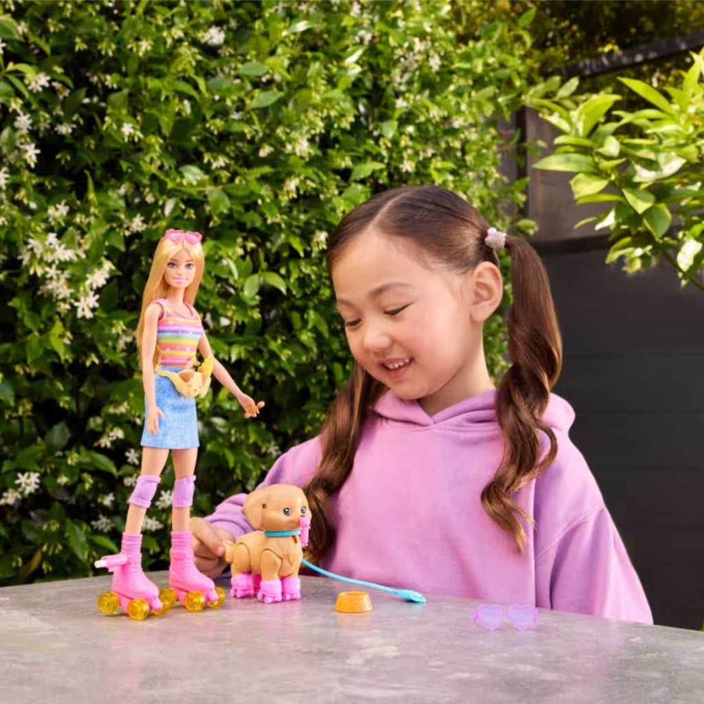 Mattel - Barbie & Cucciolo Sui Pattini Blonde JMJ44