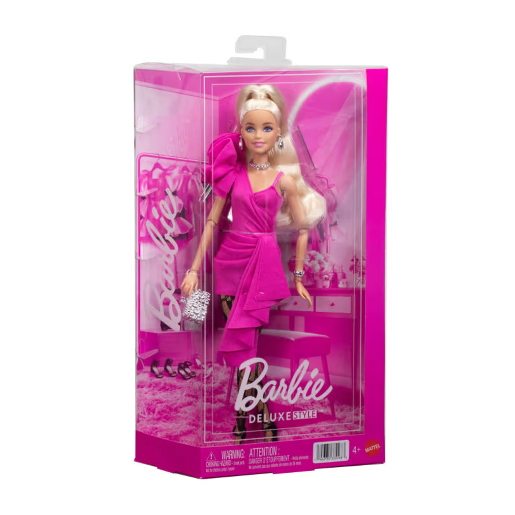 Mattel - Barbie Fashionista Deluxe Style Bionda Vestito Fucsia JJN73