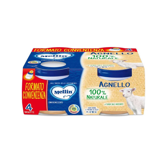 Mellin - Omogeneizzato Agnello: Confezione 4x80 gr