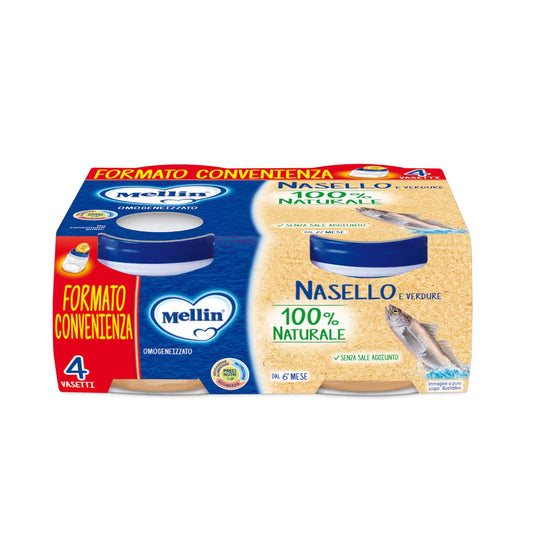 Mellin - Omogeneizzato Nasello: Confezione 4x80 gr