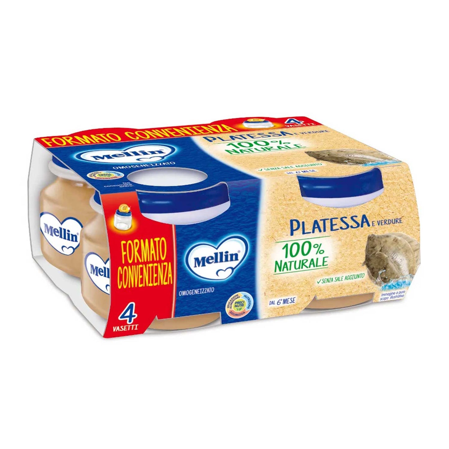 Mellin - Omogeneizzato Platessa: Confezione 4x80 gr