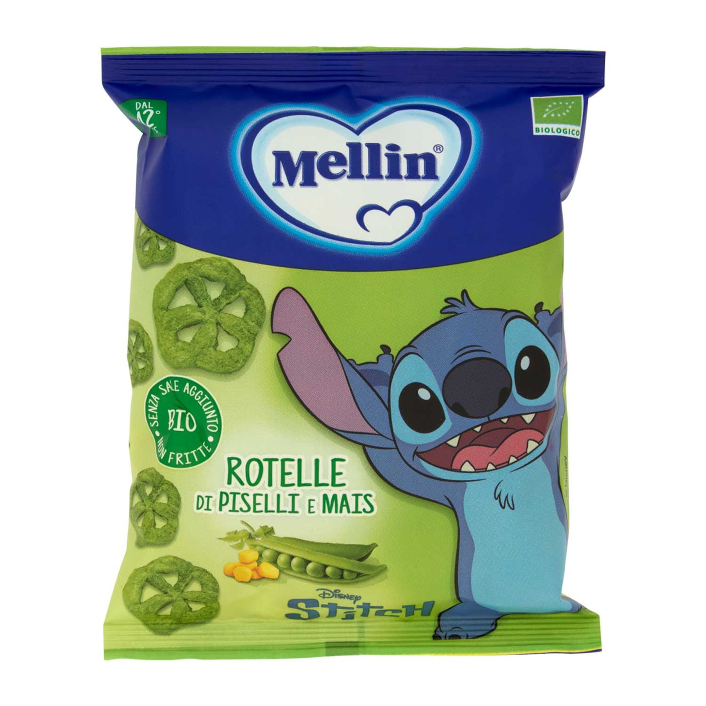 Mellin - Rotelle Di Piselli Bio Disney Stitch: Confezione 20 gr
