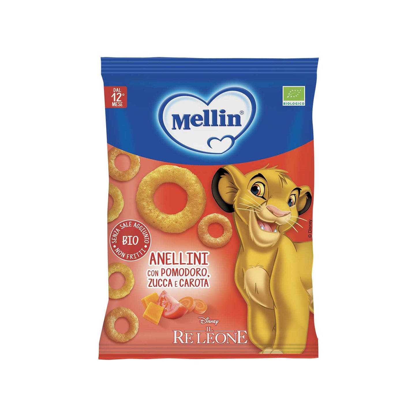 Mellin - Snack Anellini Pomodoro, Zucca Carota: Confezione 15 gr
