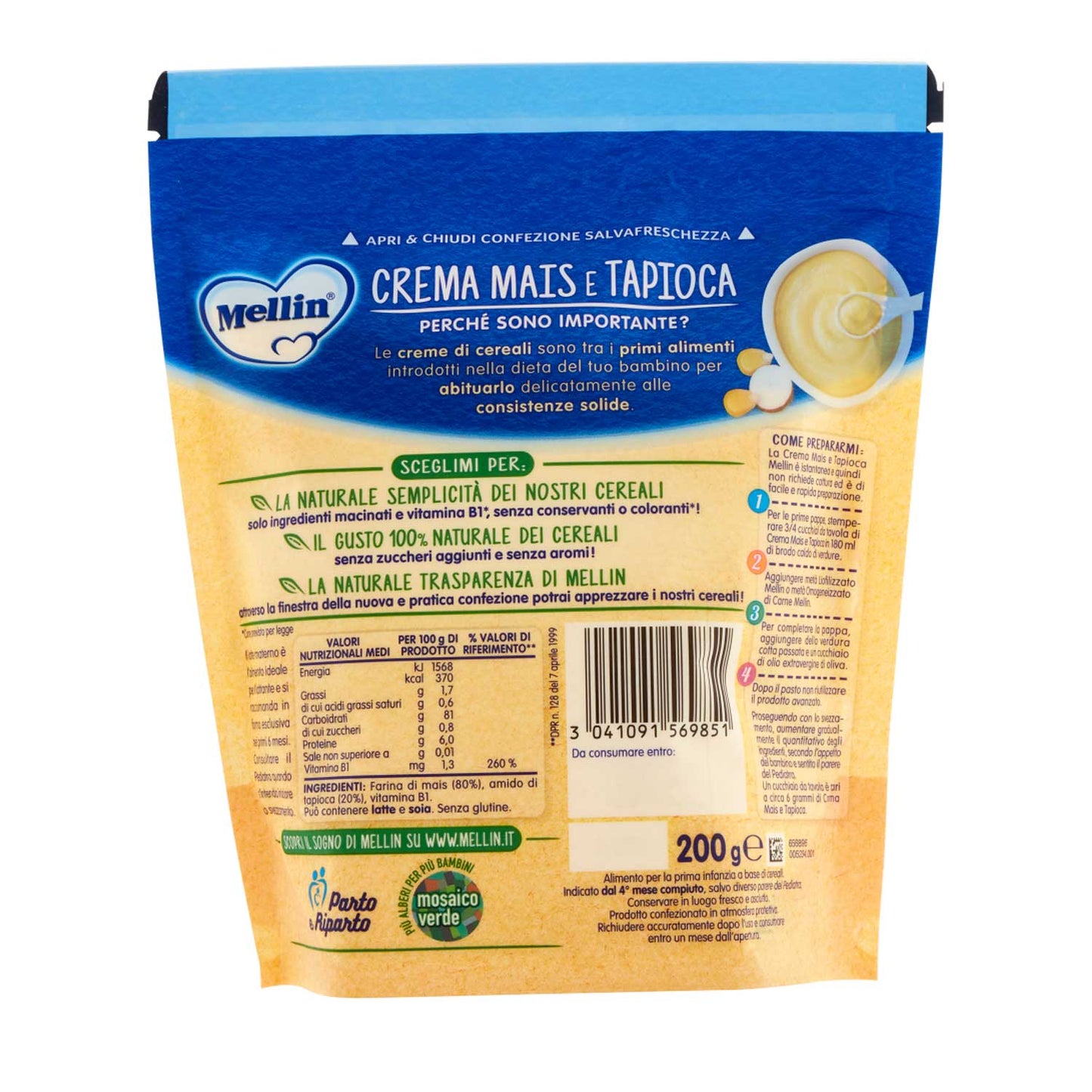 Mellin - Crema Mais Tapioca: Confezione 200 gr