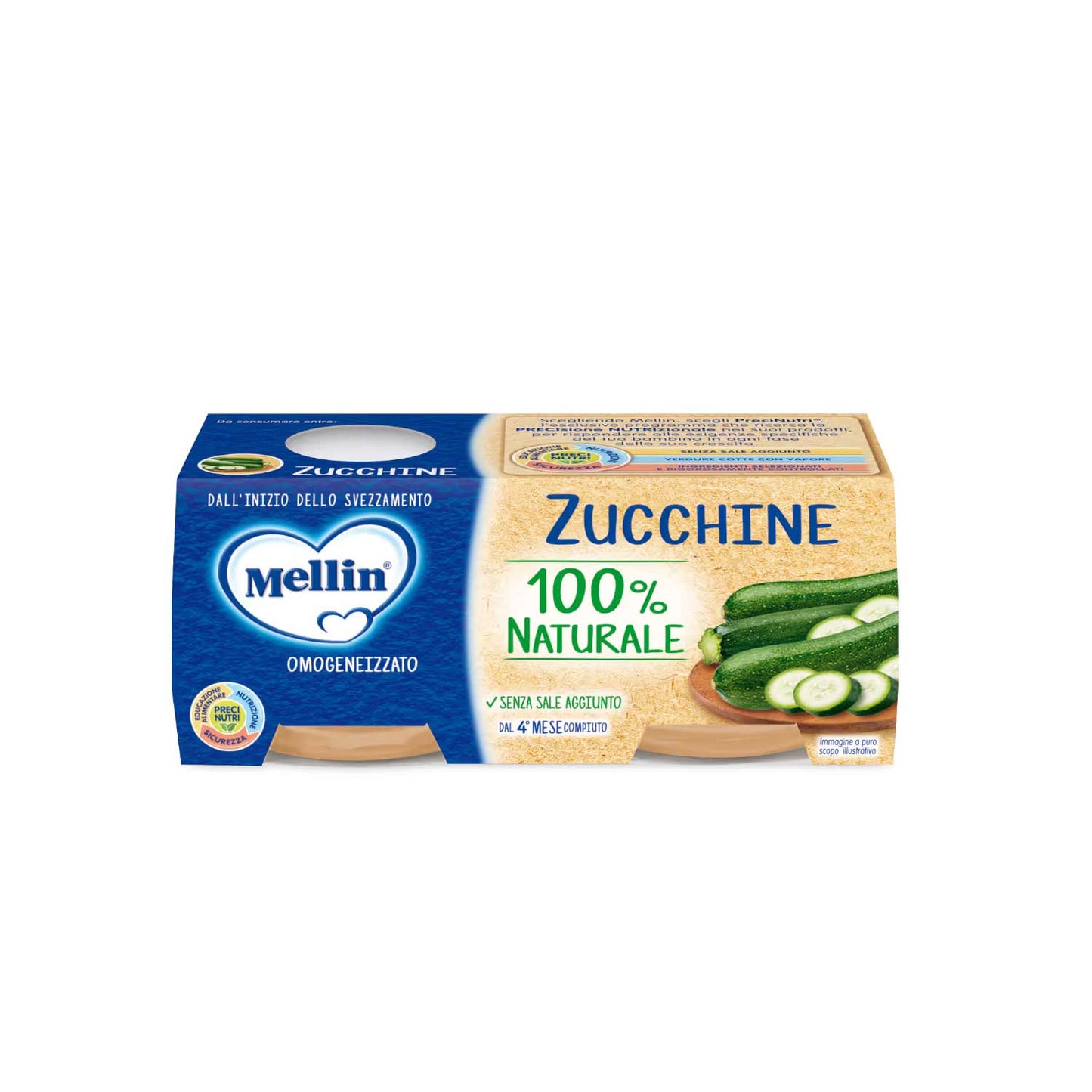 Mellin - Omogeneizzato Zucchine: 2x80 gr