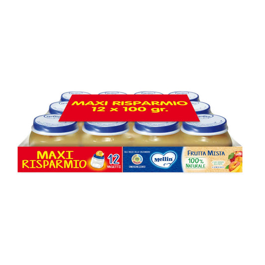 Mellin - Omogeneizzato Frutta Mista: Confezione 12x100 gr