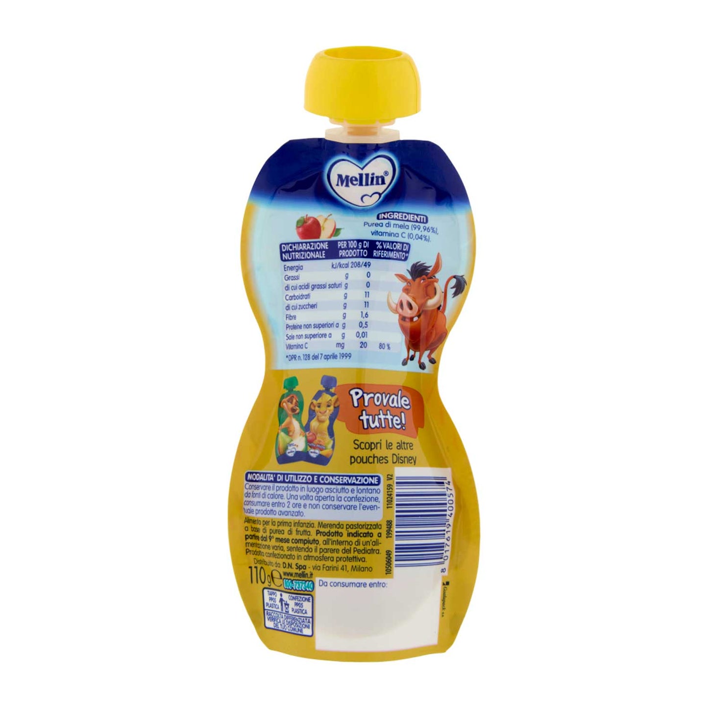 Mellin - Pouch Disney Re Leone Mela: Confezione 110 gr