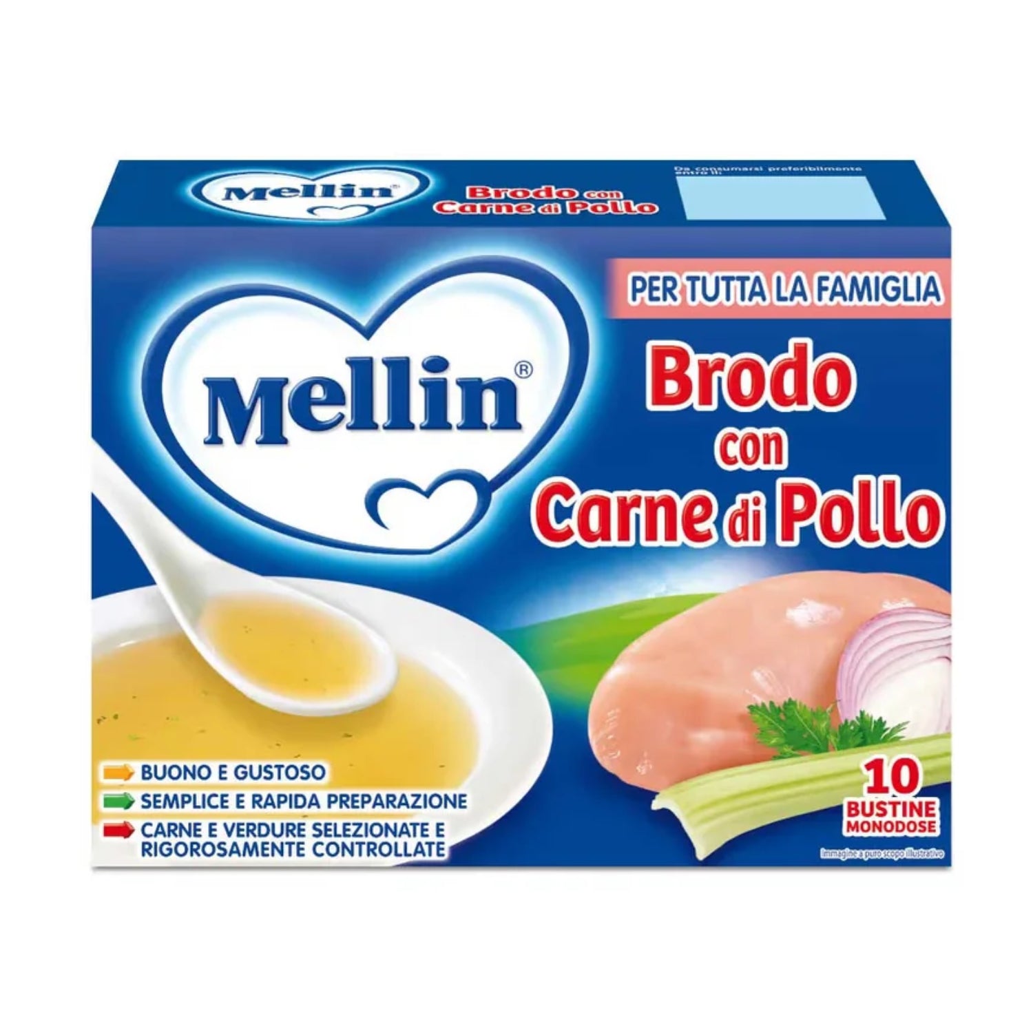 Mellin - Brodo Di Pollo: Confezione 10x5 gr