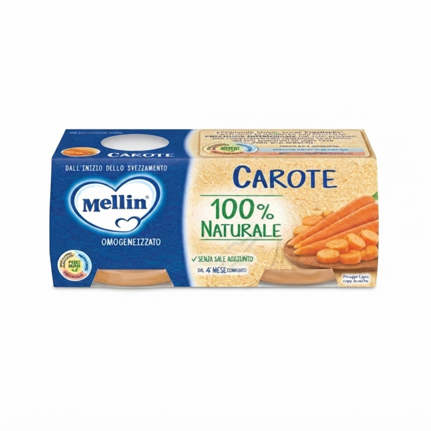 Mellin - Omogeneizzato Carote: Confezione 2x80gr