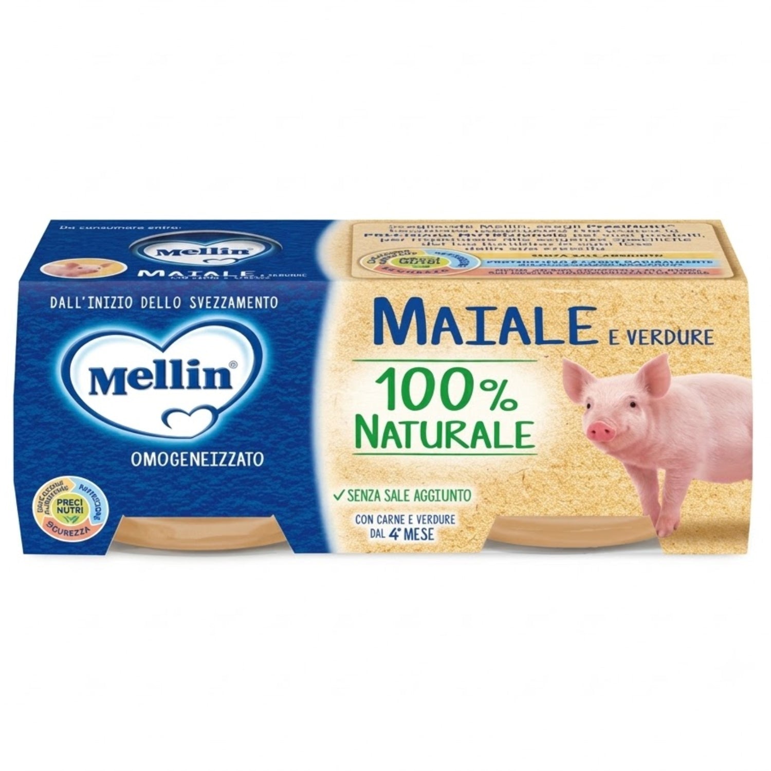 Mellin - Omogeneizzato Maiale Con Verdure: Confezione 2x80 gr