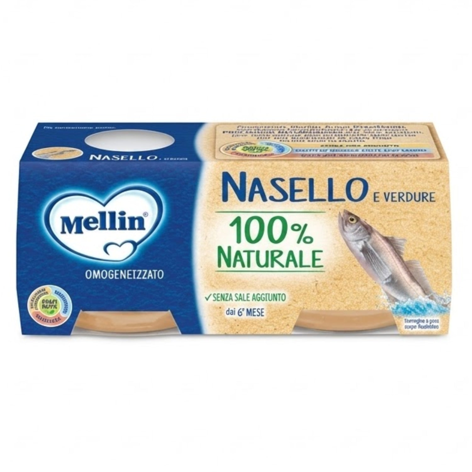 Mellin - Omogeneizzato Pesce Nasello: Confezione 2x80 gr