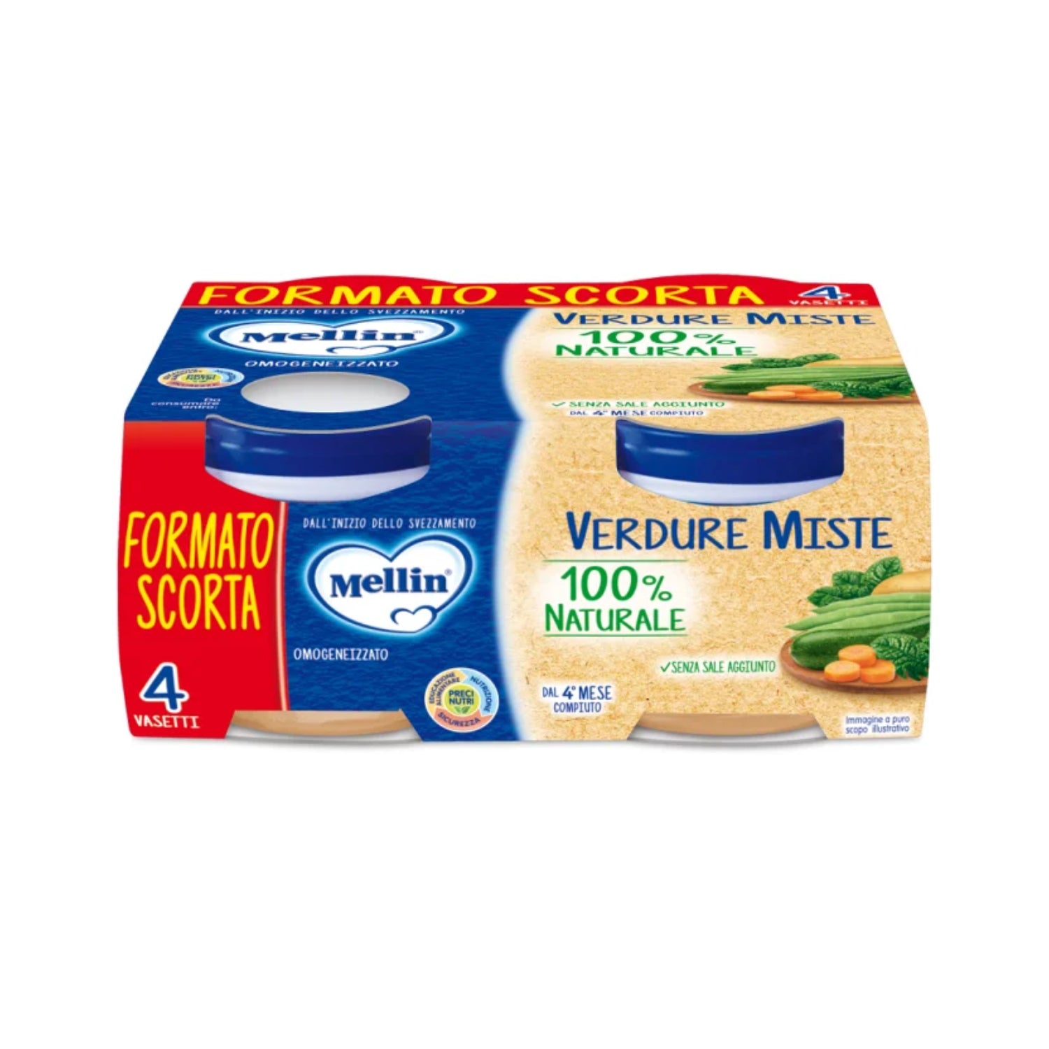 Mellin - Omogeneizzato Verdure Miste: Confezione 4x80gr