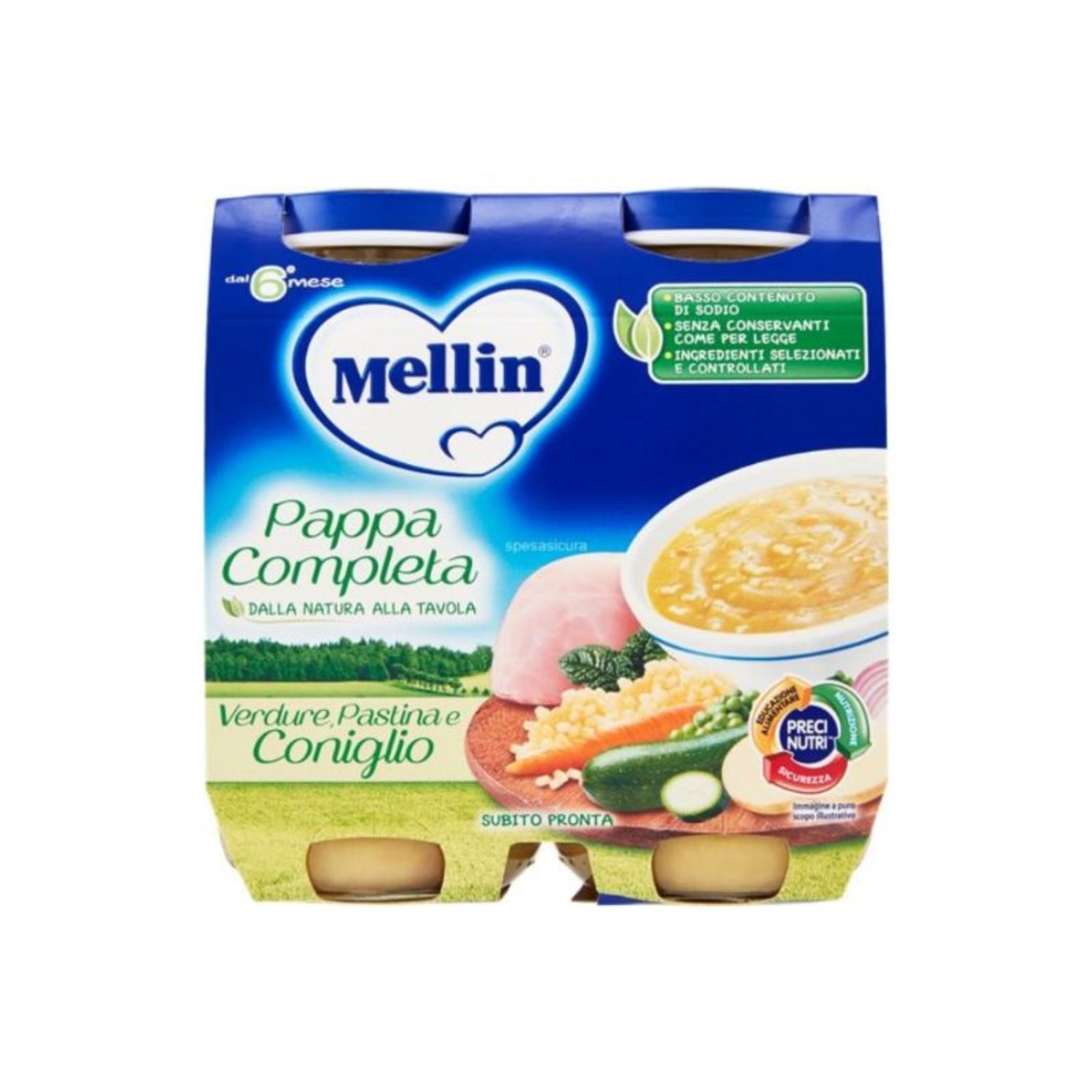 Mellin - Pappa Completa Coniglio: Confezione 2x250gr