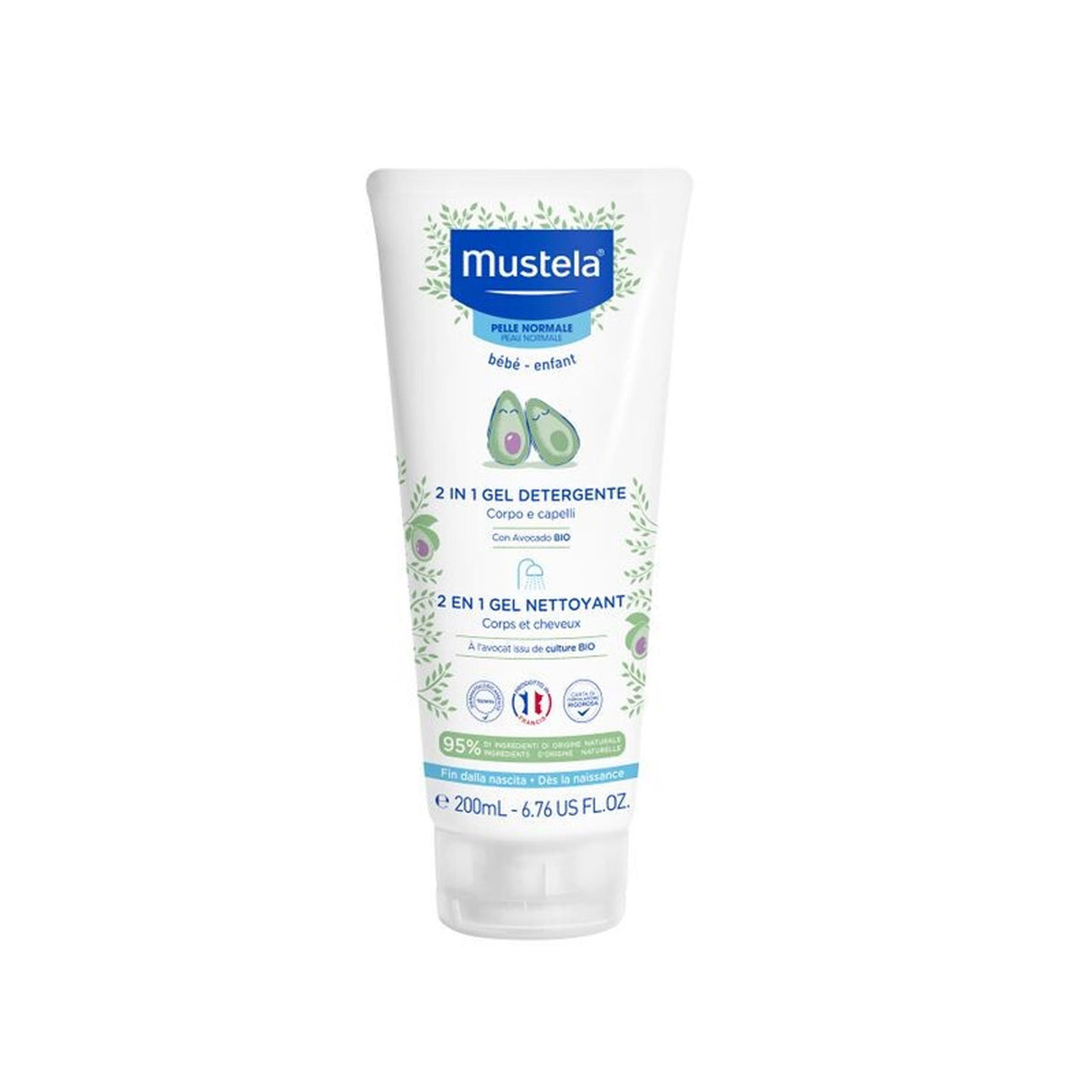 Mustela - 2 in 1 Baby Hair and Body Bath Shampoo - Cleansing Gel