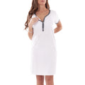 Mysanity - Camicia Allattamento Bamboo Manica Corta Bianco