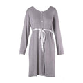 Mysanity - Camicia Parto Aperta Melange Maniche Lunghe Grigio